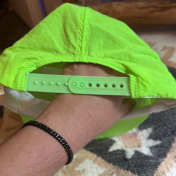 newport cigarettes hat 100% nylon smoking brand Flat top Super RARE 1990s Neon Green